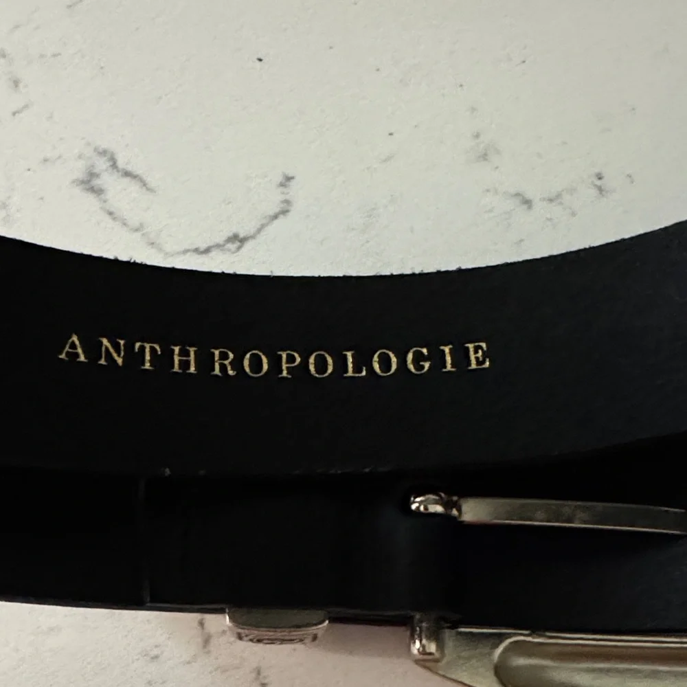 Anthropologie Black Belt with Silver Buckle - Picture 2 of 3